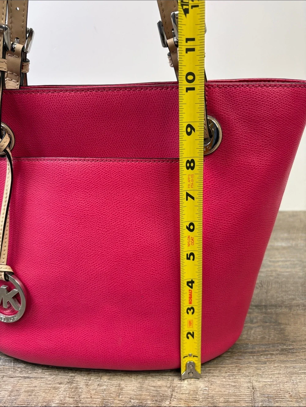 Michael Kors Jet Set Pink Saffiano Leather Tote Bag Shoulder Handbag